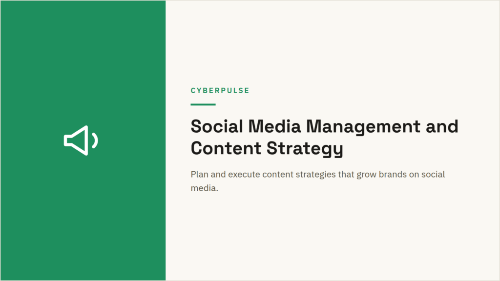 Social Media Management and Content Strategy